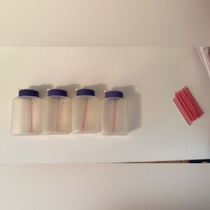 Vintage Rubbermaid Juice Box x 4 250 ml 8.45 oz 7 EXTRA STRAWS Litterless refill